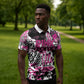 Personalized Pink Power Graffiti Zipper Polo Shirt Breast Cancer Awareness
