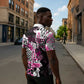 Personalized Pink Power Graffiti Zipper Polo Shirt Breast Cancer Awareness