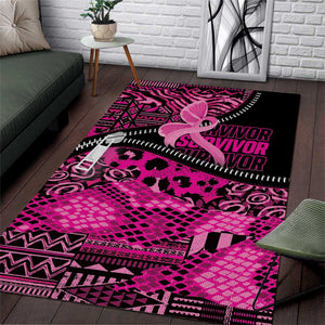 Pink Ribbon Animals Skin African Mixed Area Rug Zipper Stylized - African Pride