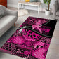 Pink Ribbon Animals Skin African Mixed Area Rug Zipper Stylized - African Pride