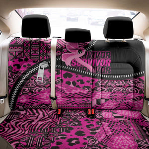 Pink Ribbon Animals Skin African Mixed Back Car Seat Cover Zipper Stylized - African Pride