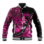 Pink Ribbon Animals Skin African Mixed Baseball Jacket Zipper Stylized - African Pride