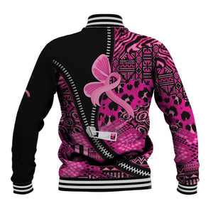 Pink Ribbon Animals Skin African Mixed Baseball Jacket Zipper Stylized - African Pride