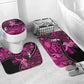Pink Ribbon Animals Skin African Mixed Bathroom Set Zipper Stylized