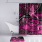 Pink Ribbon Animals Skin African Mixed Bathroom Set Zipper Stylized