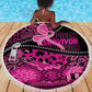 Pink Ribbon Animals Skin African Mixed Beach Blanket Zipper Stylized - African Pride