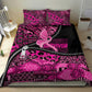 Pink Ribbon Animals Skin African Mixed Bedding Set Zipper Stylized - African Pride