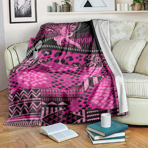 Pink Ribbon Animals Skin African Mixed Blanket Zipper Stylized - African Pride