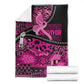 Pink Ribbon Animals Skin African Mixed Blanket Zipper Stylized - African Pride