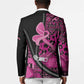 Pink Ribbon Animals Skin African Mixed Blazer Zipper Stylized