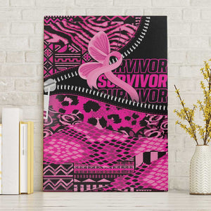 Pink Ribbon Animals Skin African Mixed Canvas Wall Art Zipper Stylized - African Pride