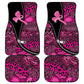 Pink Ribbon Animals Skin African Mixed Car Mats Zipper Stylized - African Pride