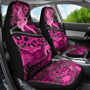 Pink Ribbon Animals Skin African Mixed Car Seat Cover Zipper Stylized - African Pride