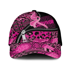 Pink Ribbon Animals Skin African Mixed Classic Cap Zipper Stylized - African Pride