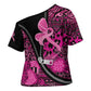 Pink Ribbon Animals Skin African Mixed Cross Shoulder Shirt Zipper Stylized