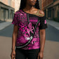 Pink Ribbon Animals Skin African Mixed Cross Shoulder Shirt Zipper Stylized