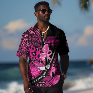 Pink Ribbon Animals Skin African Mixed Hawaiian Shirt Zipper Stylized - African Pride