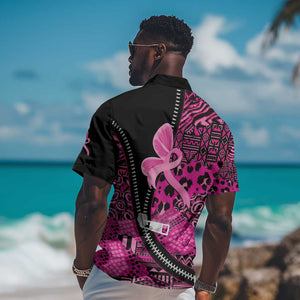 Pink Ribbon Animals Skin African Mixed Hawaiian Shirt Zipper Stylized - African Pride