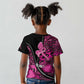 Pink Ribbon Animals Skin African Mixed Kid T shirt Zipper Stylized - African Pride