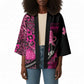 Pink Ribbon Animals Skin African Mixed Kimono Zipper Stylized