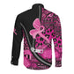 Pink Ribbon Animals Skin African Mixed Long Sleeve Button Shirt Zipper Stylized - African Pride