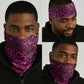 Pink Ribbon Animals Skin African Mixed Neck Gaiter Zipper Stylized - African Pride