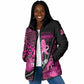 Pink Ribbon Animals Skin African Mixed Padded Jacket Zipper Stylized