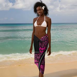 Pink Ribbon Animals Skin African Mixed Sarong Zipper Stylized - African Pride