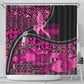 Pink Ribbon Animals Skin African Mixed Shower Curtain Zipper Stylized - African Pride
