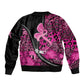 Pink Ribbon Animals Skin African Mixed Sleeve Zip Bomber Jacket Zipper Stylized - African Pride