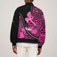 Pink Ribbon Animals Skin African Mixed Sleeve Zip Bomber Jacket Zipper Stylized - African Pride