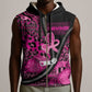 Pink Ribbon Animals Skin African Mixed Sleeveless Zip Hoodie Zipper Stylized - African Pride