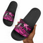 Pink Ribbon Animals Skin African Mixed Slide Sandals Zipper Stylized