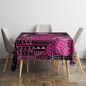 Pink Ribbon Animals Skin African Mixed Tablecloth Zipper Stylized - African Pride