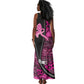 Pink Ribbon Animals Skin African Mixed Tank Maxi Dress Zipper Stylized - African Pride