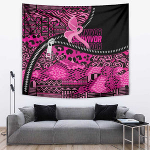 Pink Ribbon Animals Skin African Mixed Tapestry Zipper Stylized - African Pride