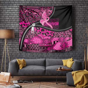 Pink Ribbon Animals Skin African Mixed Tapestry Zipper Stylized - African Pride
