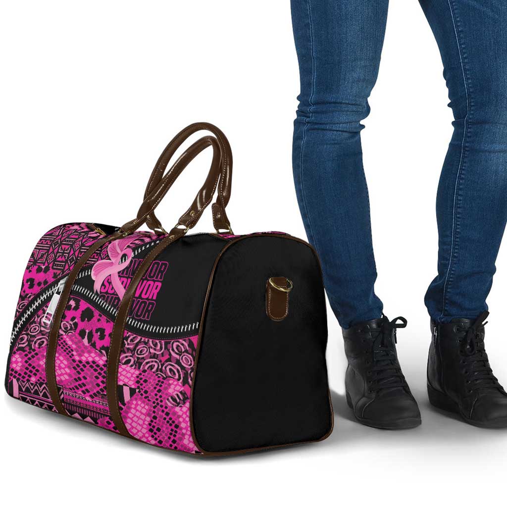 Pink Ribbon Animals Skin African Mixed Travel Bag Zipper Stylized