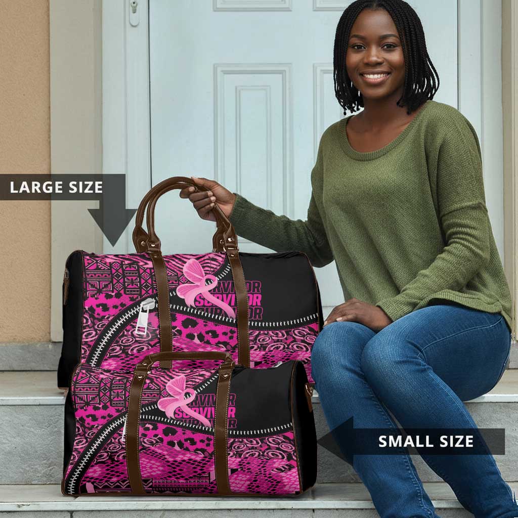 Pink Ribbon Animals Skin African Mixed Travel Bag Zipper Stylized