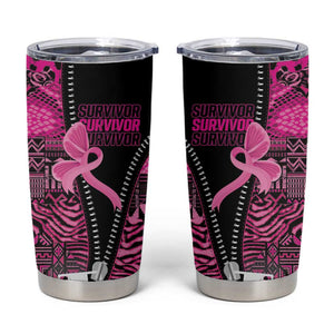 Pink Ribbon Animals Skin African Mixed Tumbler Cup Zipper Stylized - African Pride