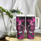Pink Ribbon Animals Skin African Mixed Tumbler With Handle Zipper Stylized - African Pride
