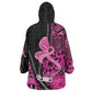 Pink Ribbon Animals Skin African Mixed Wearable Blanket Hoodie Zipper Stylized - African Pride