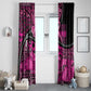 Pink Ribbon Animals Skin African Mixed Window Curtain Zipper Stylized - African Pride