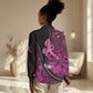 Pink Ribbon Animals Skin African Mixed Women Casual Shirt Zipper Stylized - African Pride