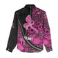 Pink Ribbon Animals Skin African Mixed Women Casual Shirt Zipper Stylized - African Pride