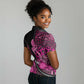 Pink Ribbon Animals Skin African Mixed Women Polo Shirt Zipper Stylized - African Pride