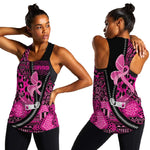 Pink Ribbon Animals Skin African Mixed Women Racerback Tank Zipper Stylized - African Pride