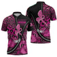 Pink Ribbon Animals Skin African Mixed Zipper Polo Shirt Zipper Stylized