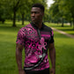 Pink Ribbon Animals Skin African Mixed Zipper Polo Shirt Zipper Stylized