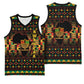 Kwanzaa Festival Basketball Jersey with Kinara Candles and African Pattern - African Pride